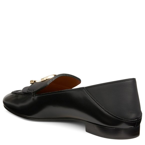 CHLOÉ Leather C Loafers Women's Black Sz. 39 - Picture 5 of 9